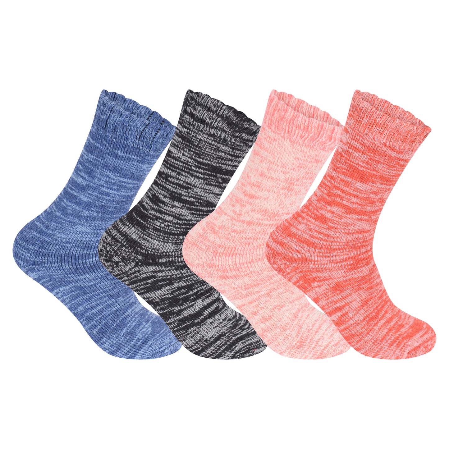 Ladies Merino Lambs Wool Socks - Melange Assorted (12 Pairs)