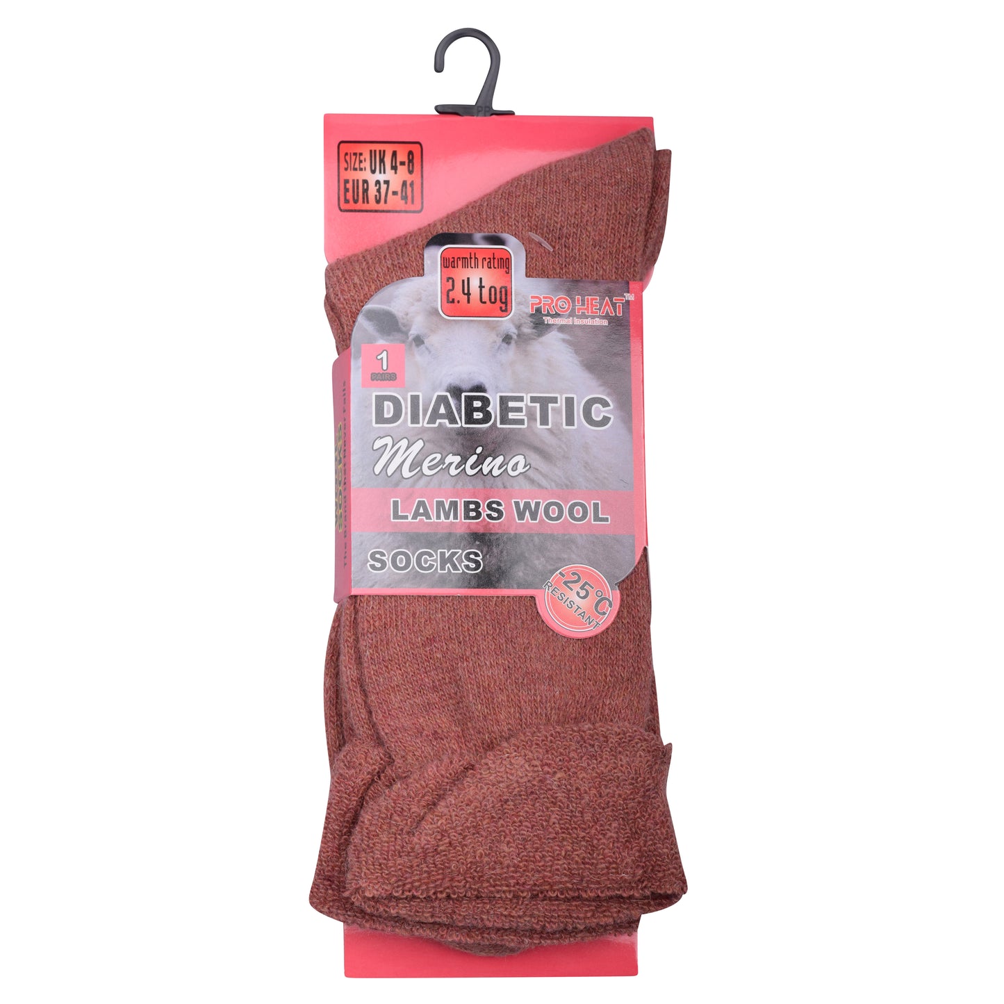 Ladies Diabetic Merino Lambs Wool Socks - Assorted (12 Pairs)