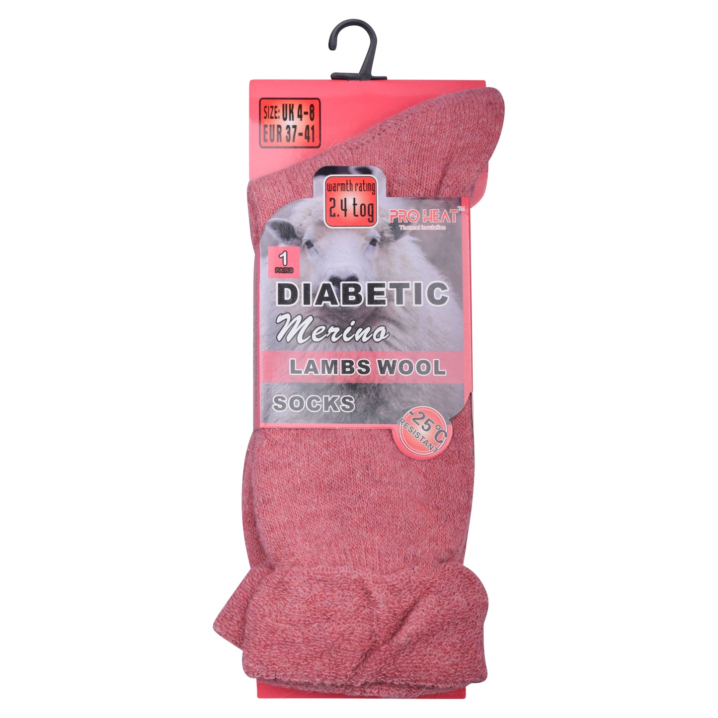 Ladies Diabetic Merino Lambs Wool Socks - Assorted (12 Pairs)