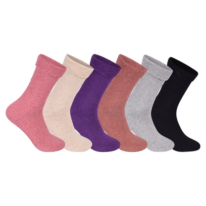 Ladies Diabetic Merino Lambs Wool Socks - Assorted (12 Pairs)