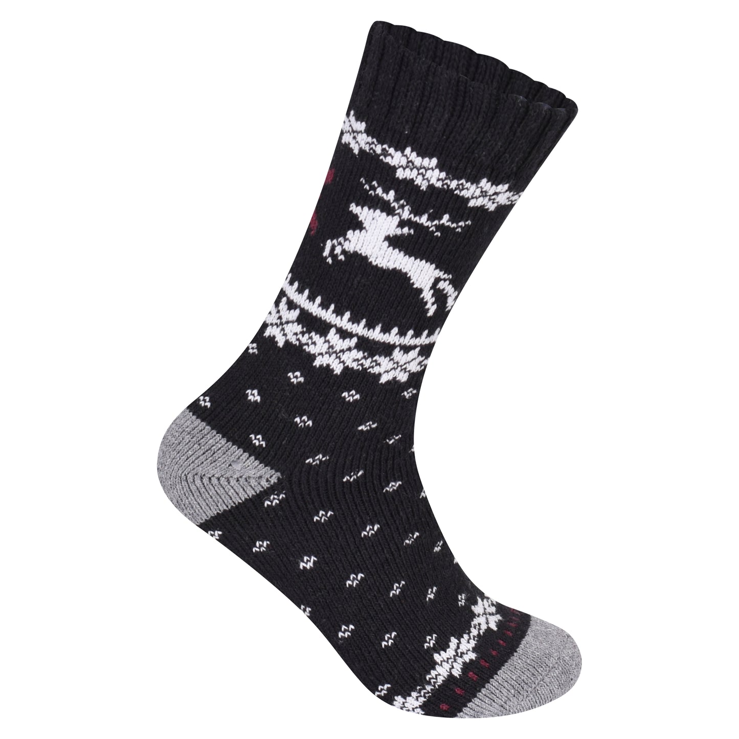 Mens Merino Lambs Wool Socks - Reindeer (12 Pairs)