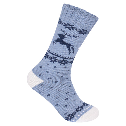 Mens Merino Lambs Wool Socks - Reindeer (12 Pairs)