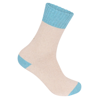 Ladies Merino Lambs Wool Socks - Two Tone (12 Pairs)