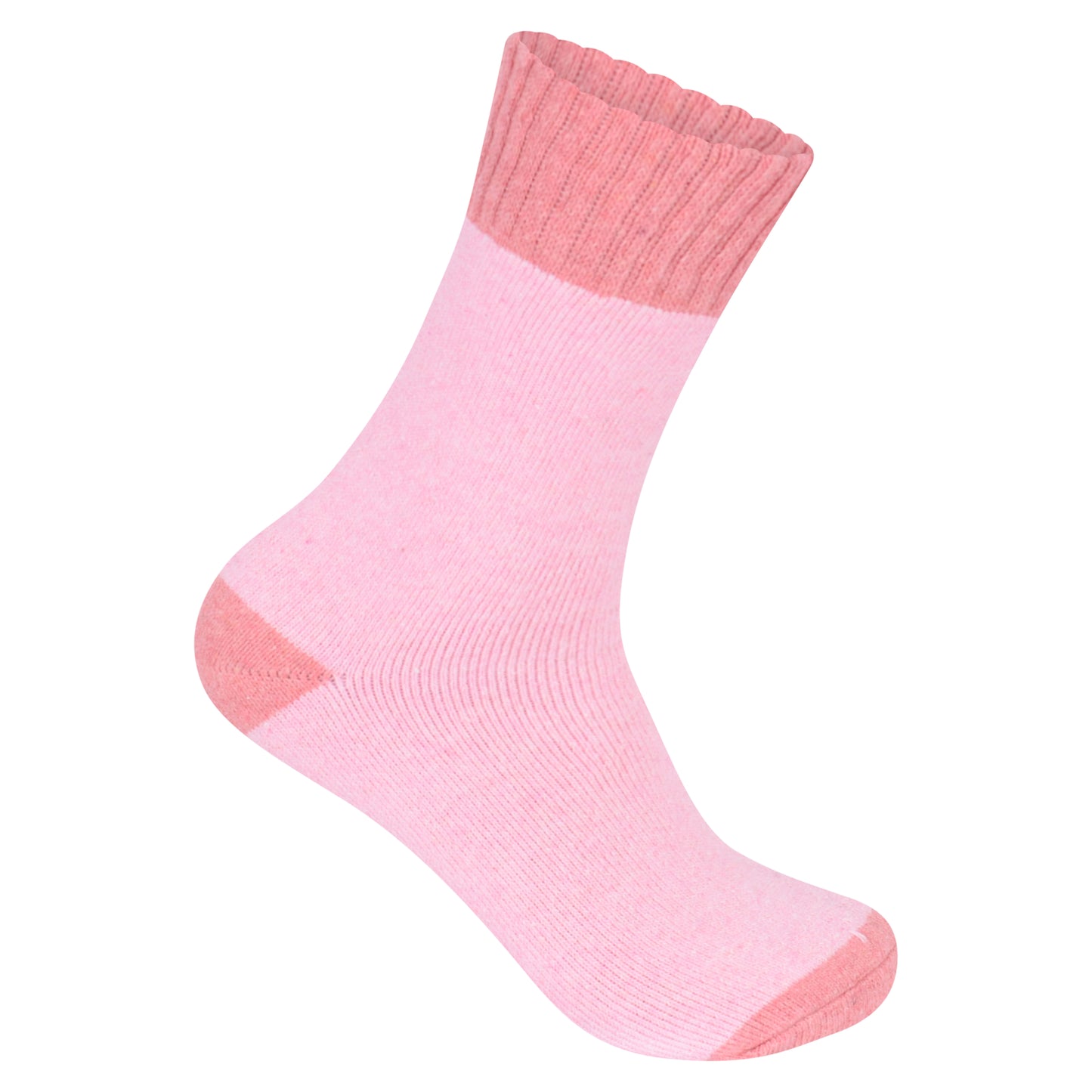 Ladies Merino Lambs Wool Socks - Two Tone (12 Pairs)