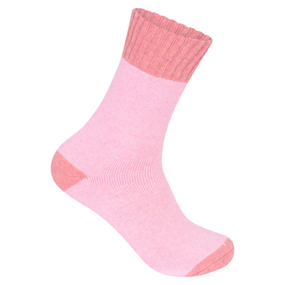 Ladies Merino Lambs Wool Socks - Two Tone (12 Pairs)