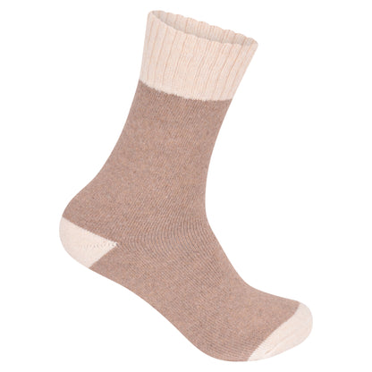 Ladies Merino Lambs Wool Socks - Two Tone (12 Pairs)
