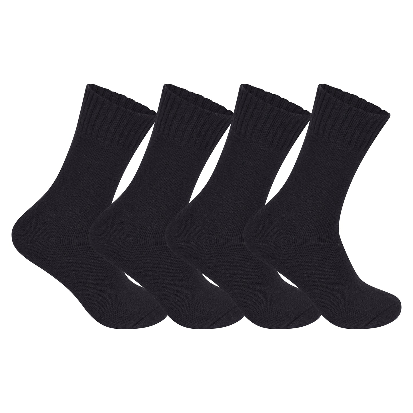 Ladies Merino Lambs Wool Socks - Black (12 Pairs)