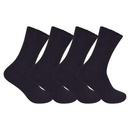 Ladies Merino Lambs Wool Socks - Black (12 Pairs)