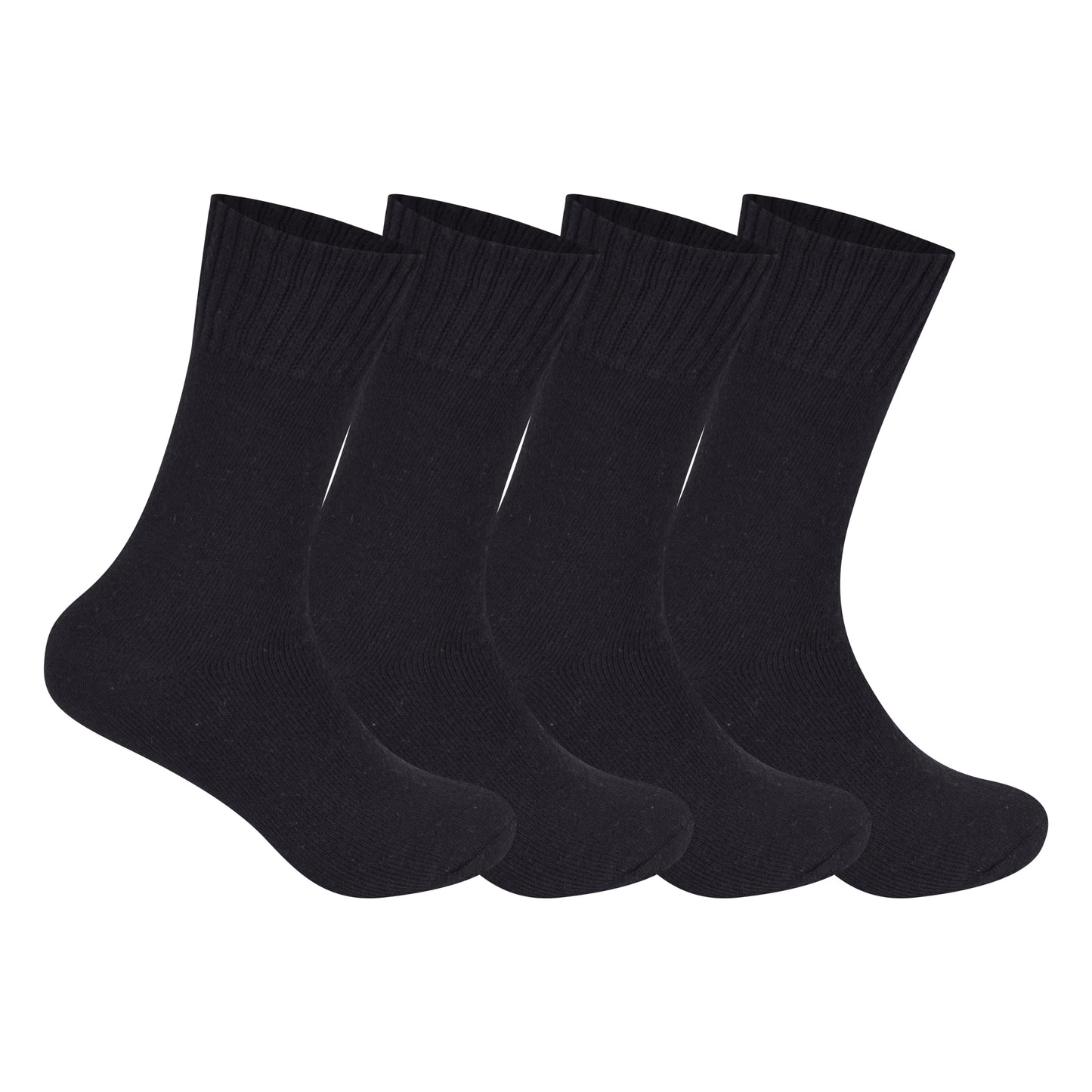 Mens Merino Lambs Wool Socks - Black (12 Pairs)