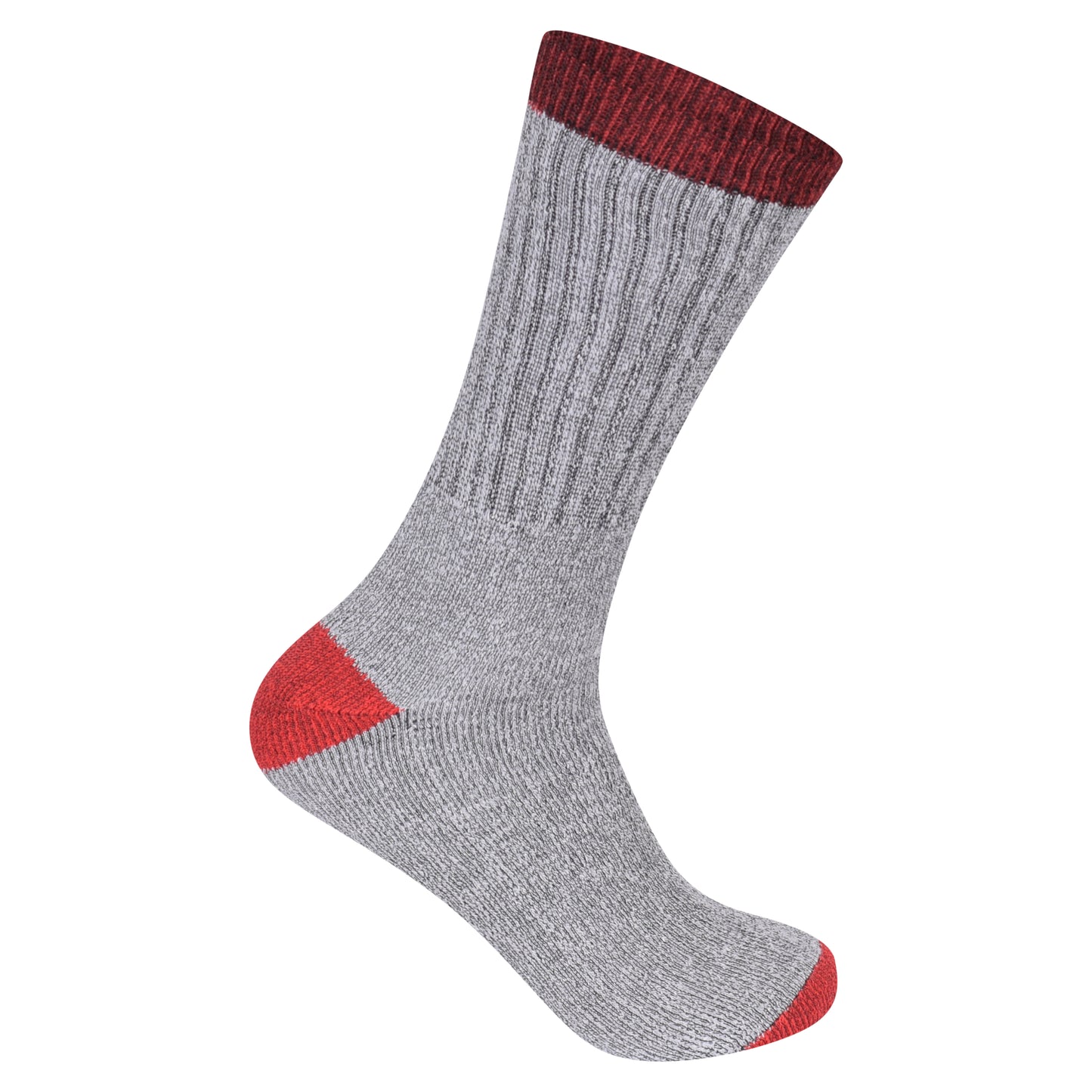 Mens Wool Blend Socks with Coloured Heel & Toe - Assorted (12 Pairs)