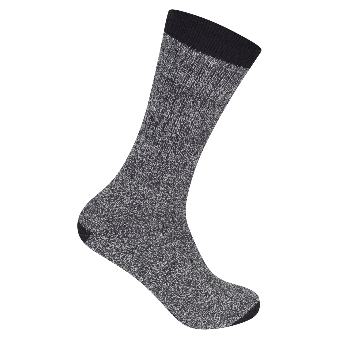 Mens Wool Blend Socks with Coloured Heel & Toe - Assorted (12 Pairs)