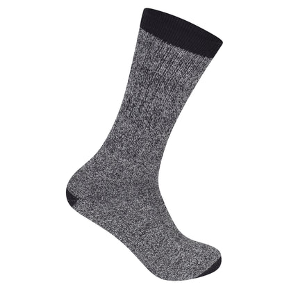 Mens Wool Blend Socks with Coloured Heel & Toe - Assorted (12 Pairs)