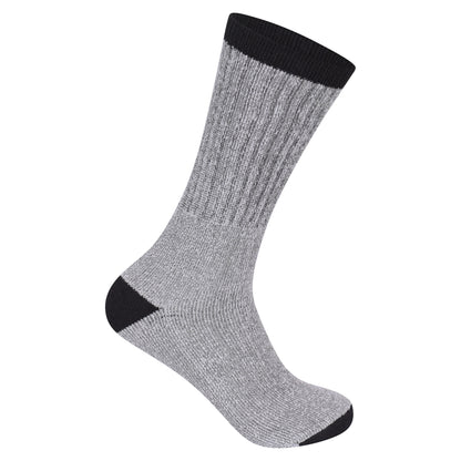 Mens Wool Blend Socks with Coloured Heel & Toe - Assorted (12 Pairs)