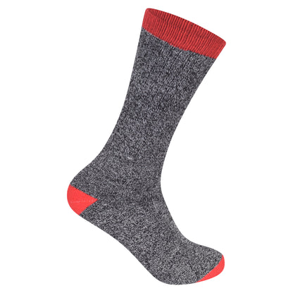 Mens Wool Blend Socks with Coloured Heel & Toe - Assorted (12 Pairs)