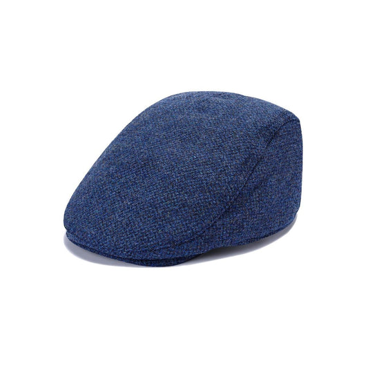 Royal Stallion Classic Wool Flat Cap - Blue Herringbone (One Size)