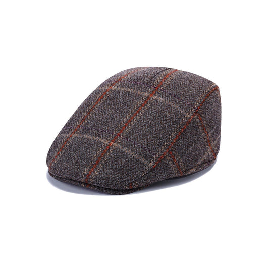 Royal Stallion Classic Wool Flat Cap - Brown Multi Colour Check (One Size)