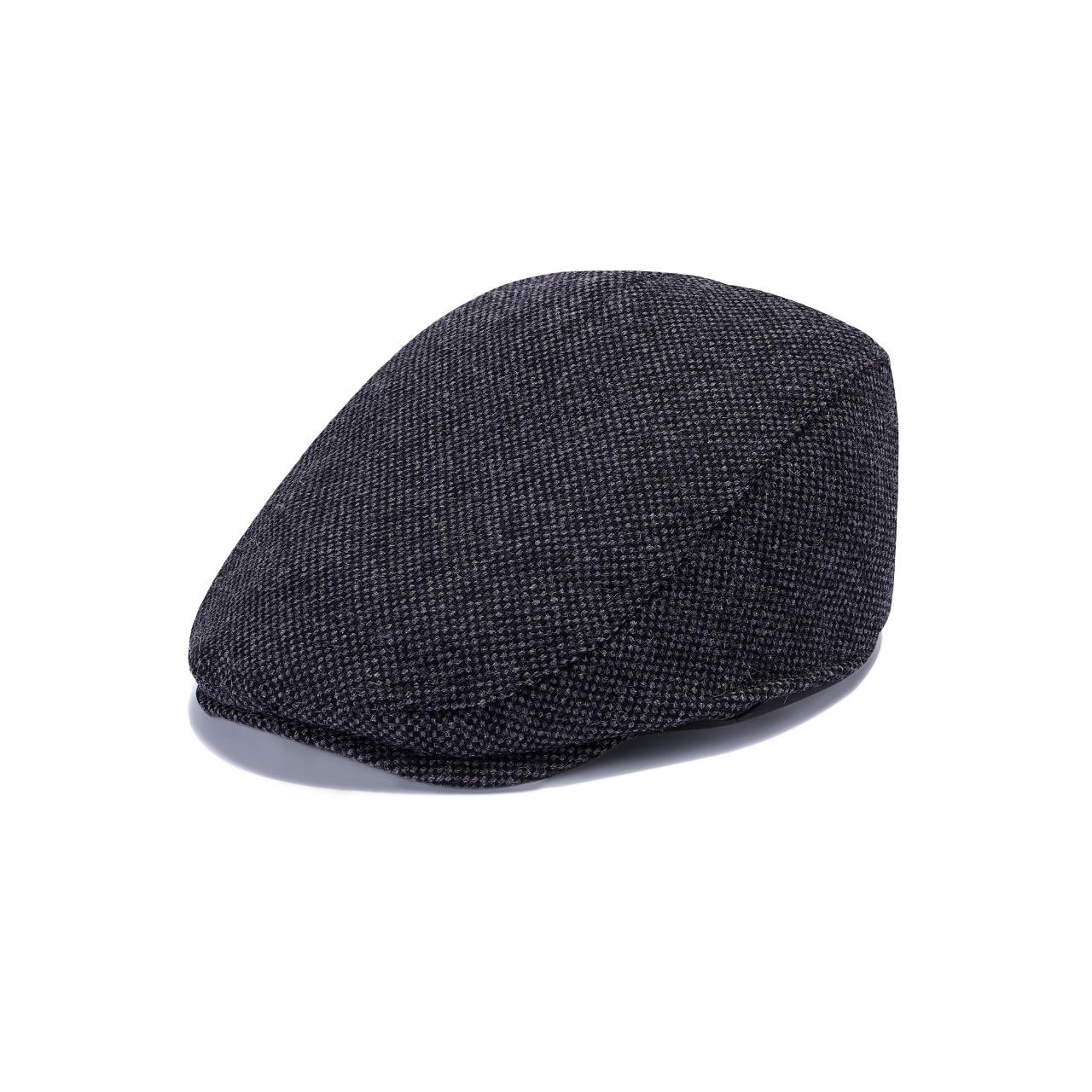 Royal Stallion Classic Wool Flat Cap - Dark Grey Geometric (One Size)