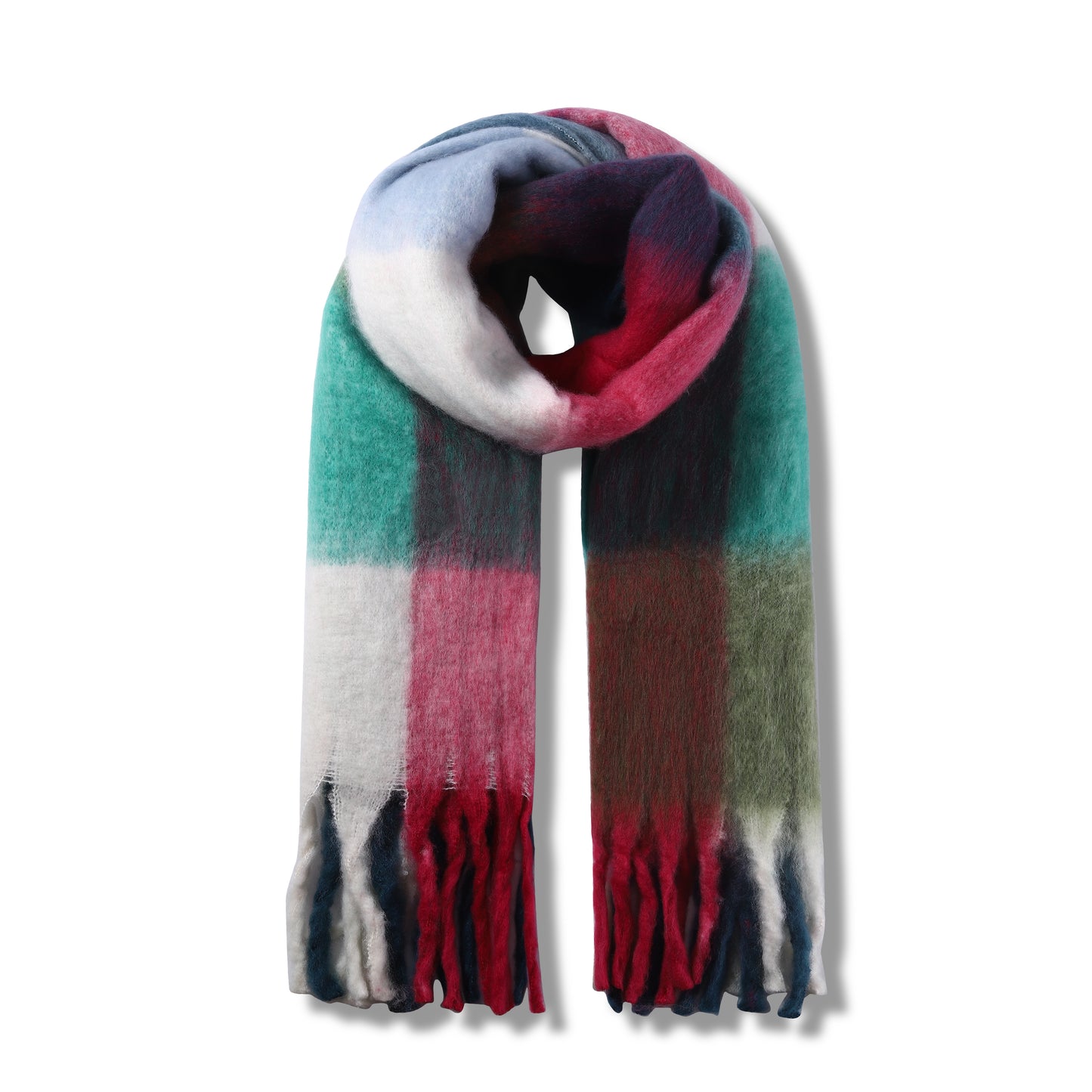 Ladies Cosy Multi-Colour Fluffy Blanket Scarf FSC-7