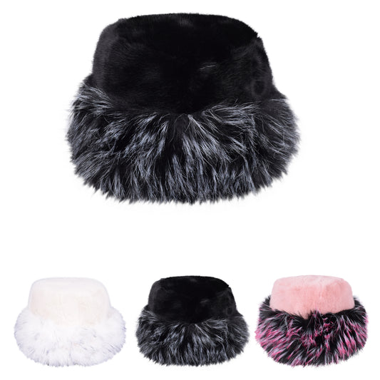 Royal Stallion Plush Fur Cossack Hat - Two tone Brim