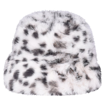 Royal Stallion Faux Fur Leopard Print Bucket Hat