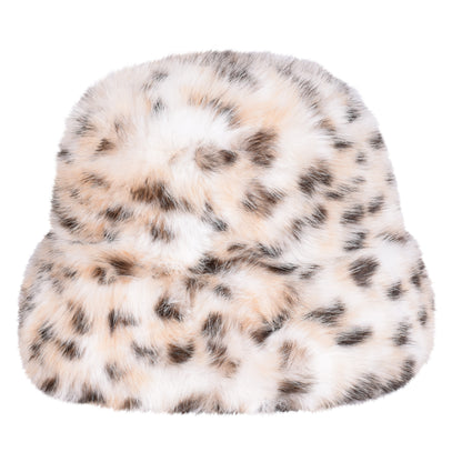 Royal Stallion Faux Fur Leopard Print Bucket Hat