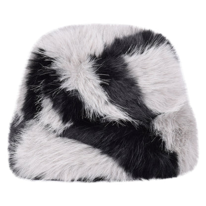 Royal Stallion Faux Fur Zebra Print Bucket Hat