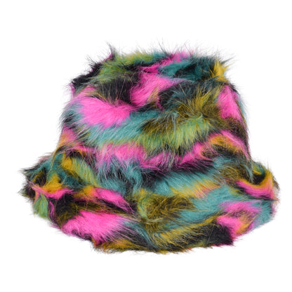 Royal Stallion Faux Fur Funky Print Bucket Hat