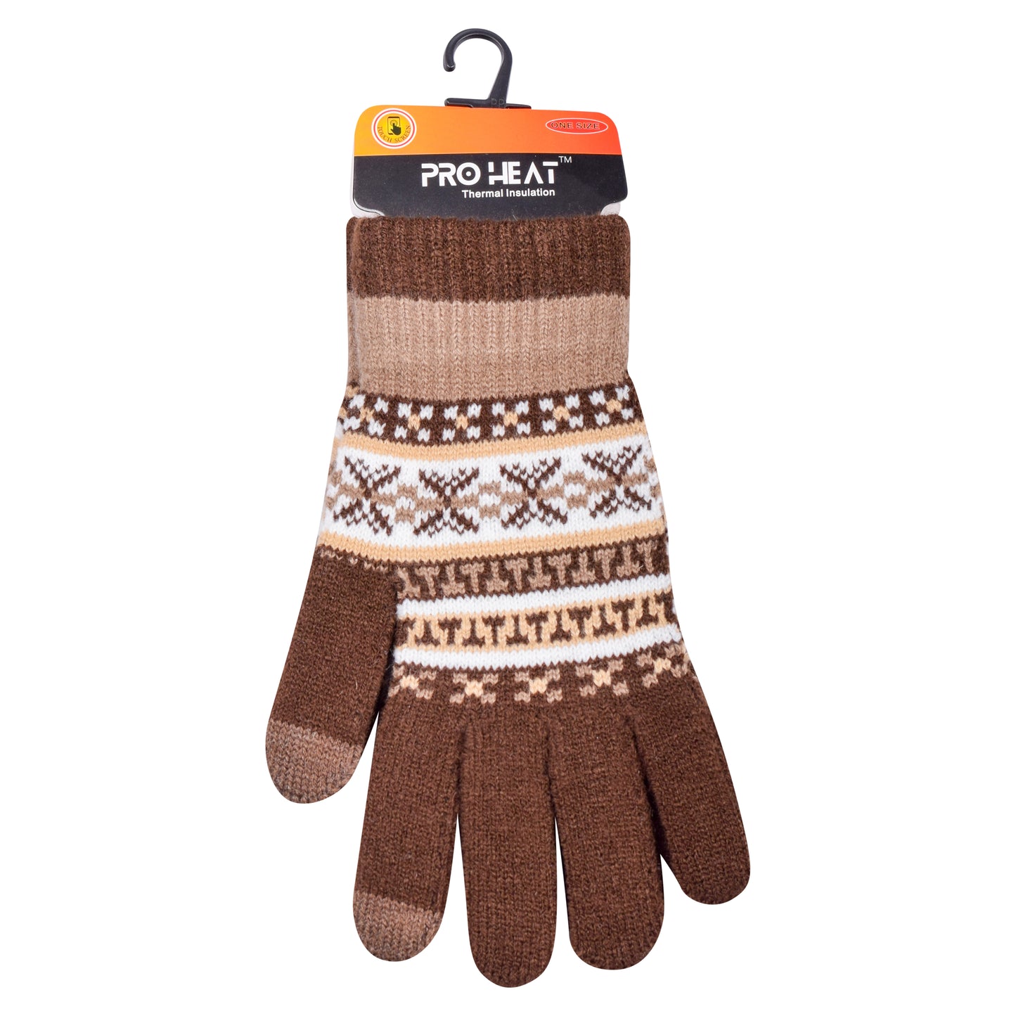 Mens Pro Heat Geometric Knitted Gloves (12 Pairs)