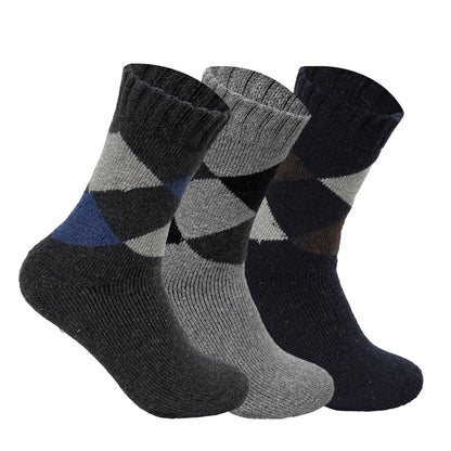 Mens Merino Lambs Wool Socks - Diamond (12 Pairs)