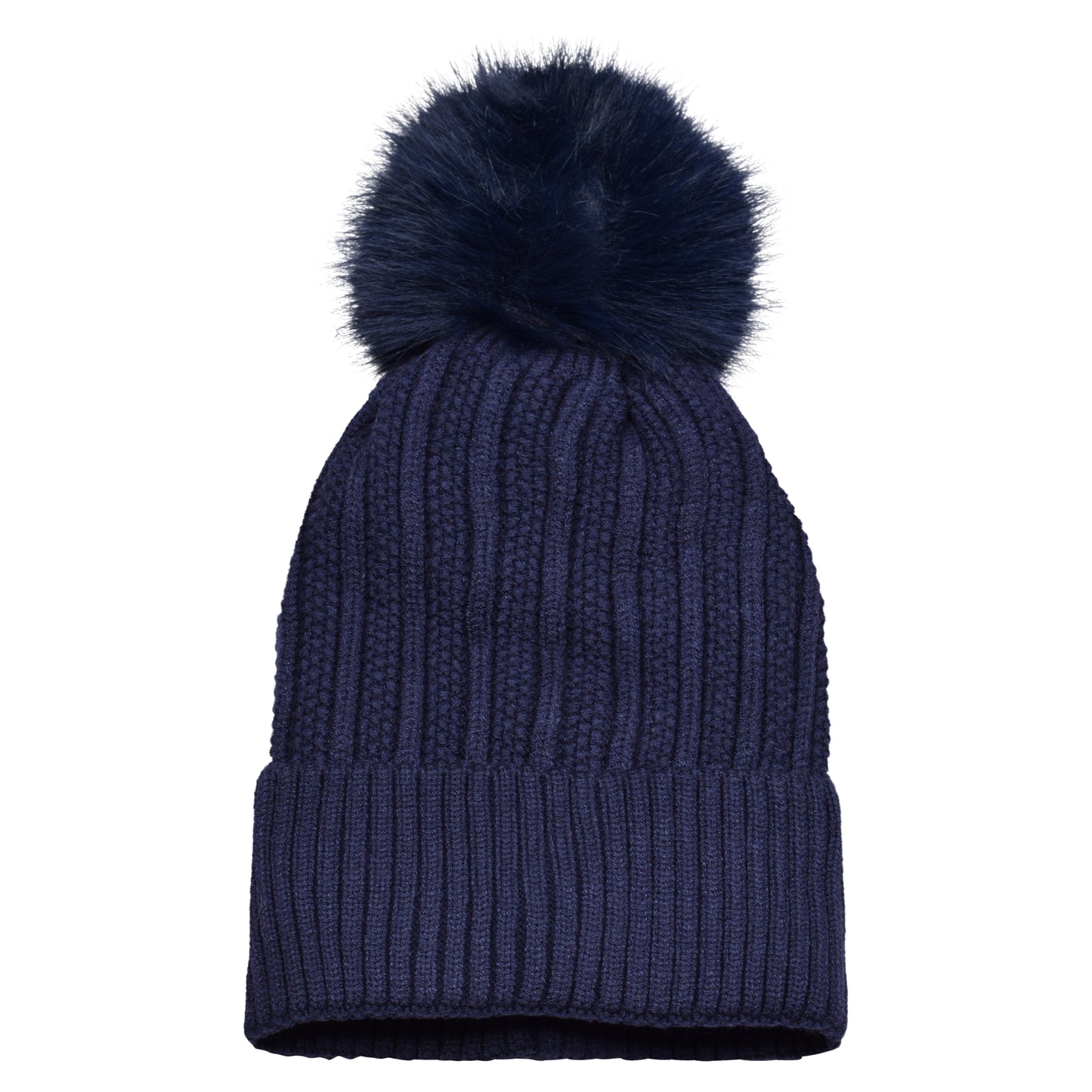 Cable Knit Pompom Hats - Luxury Fur Lined