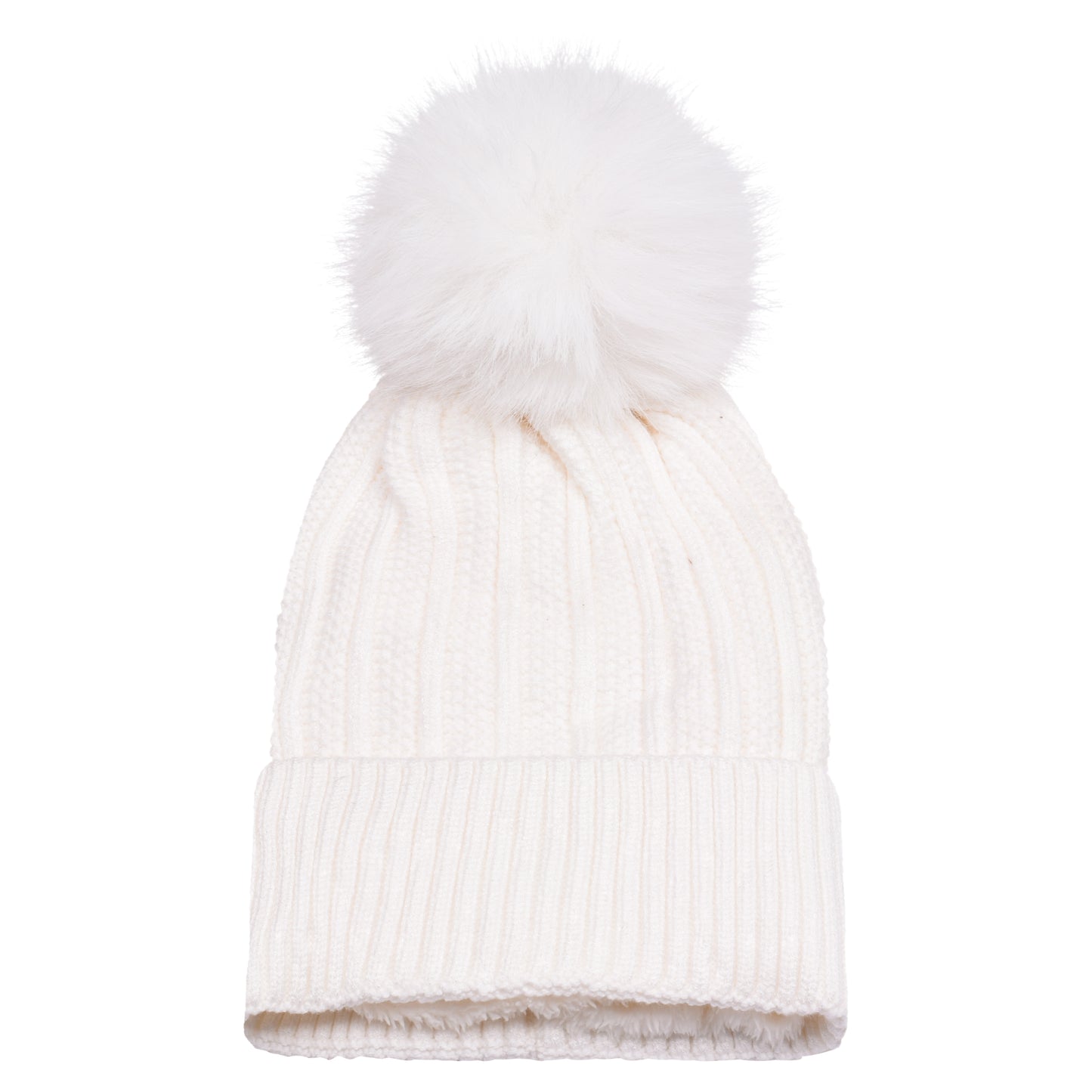 Cable Knit Pompom Hats - Luxury Fur Lined