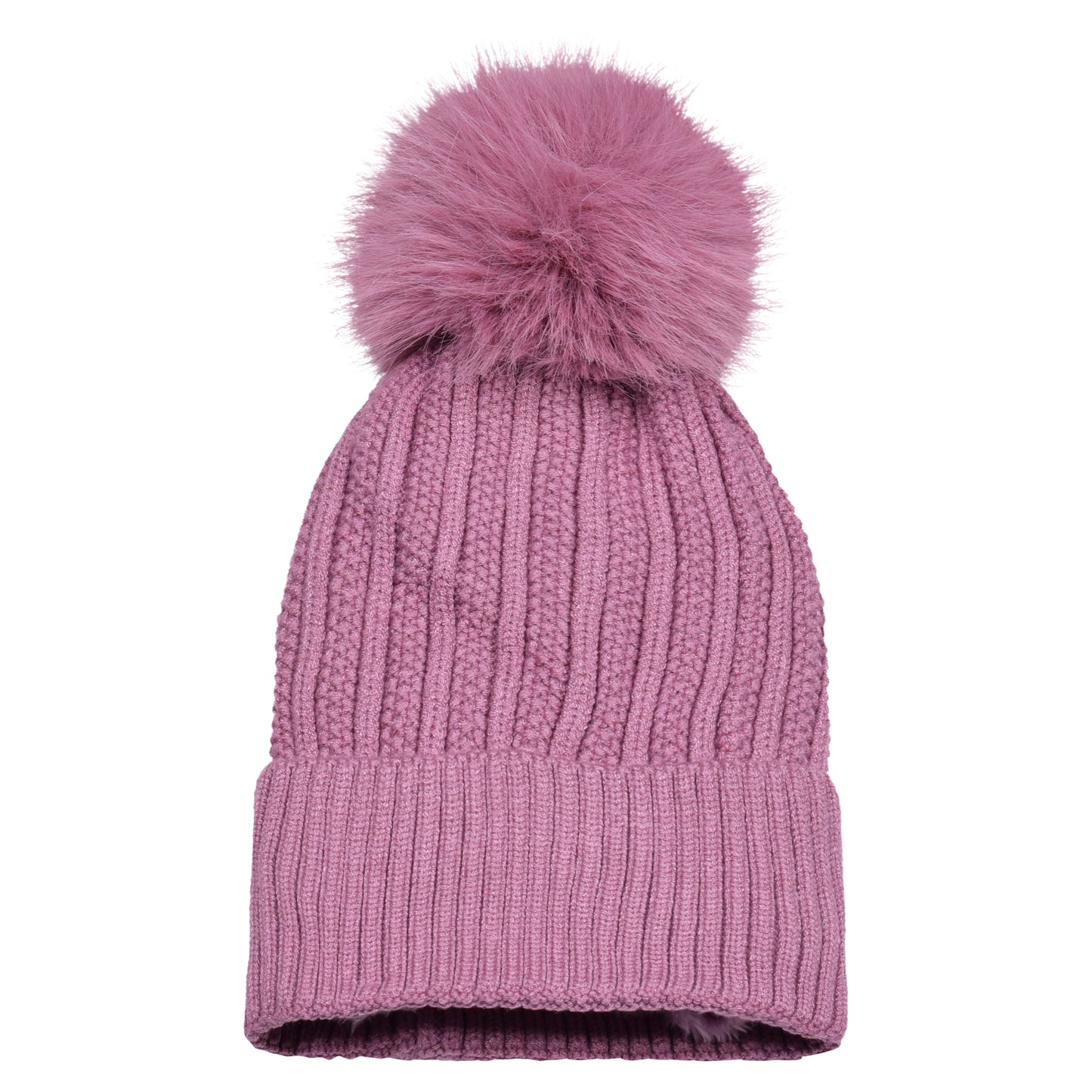 Cable Knit Pompom Hats - Luxury Fur Lined
