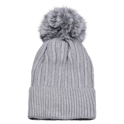 Cable Knit Pompom Hats - Luxury Fur Lined