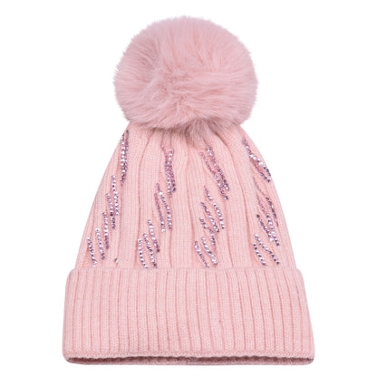 Knitted Diamante Pompom Hats - Casual Chic