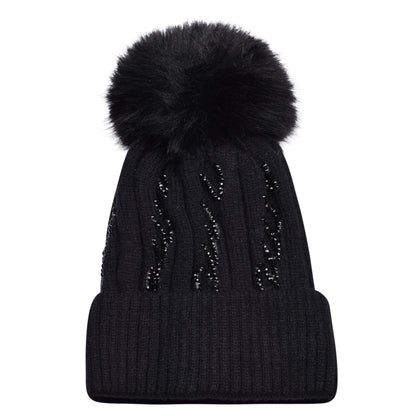 Knitted Diamante Pompom Hats - Casual Chic