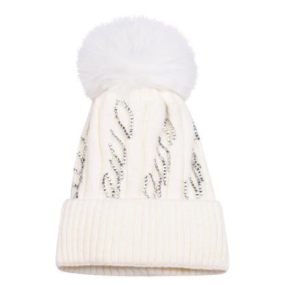 Knitted Diamante Pompom Hats - Casual Chic