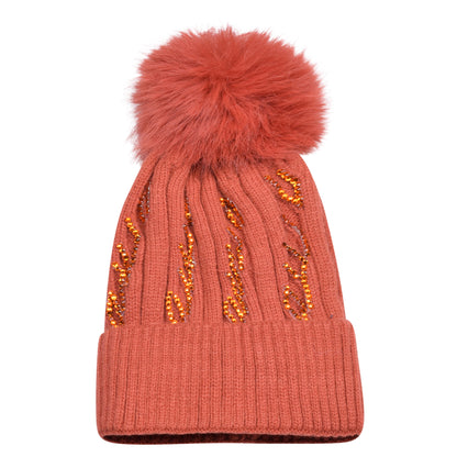 Knitted Diamante Pompom Hats - Casual Chic