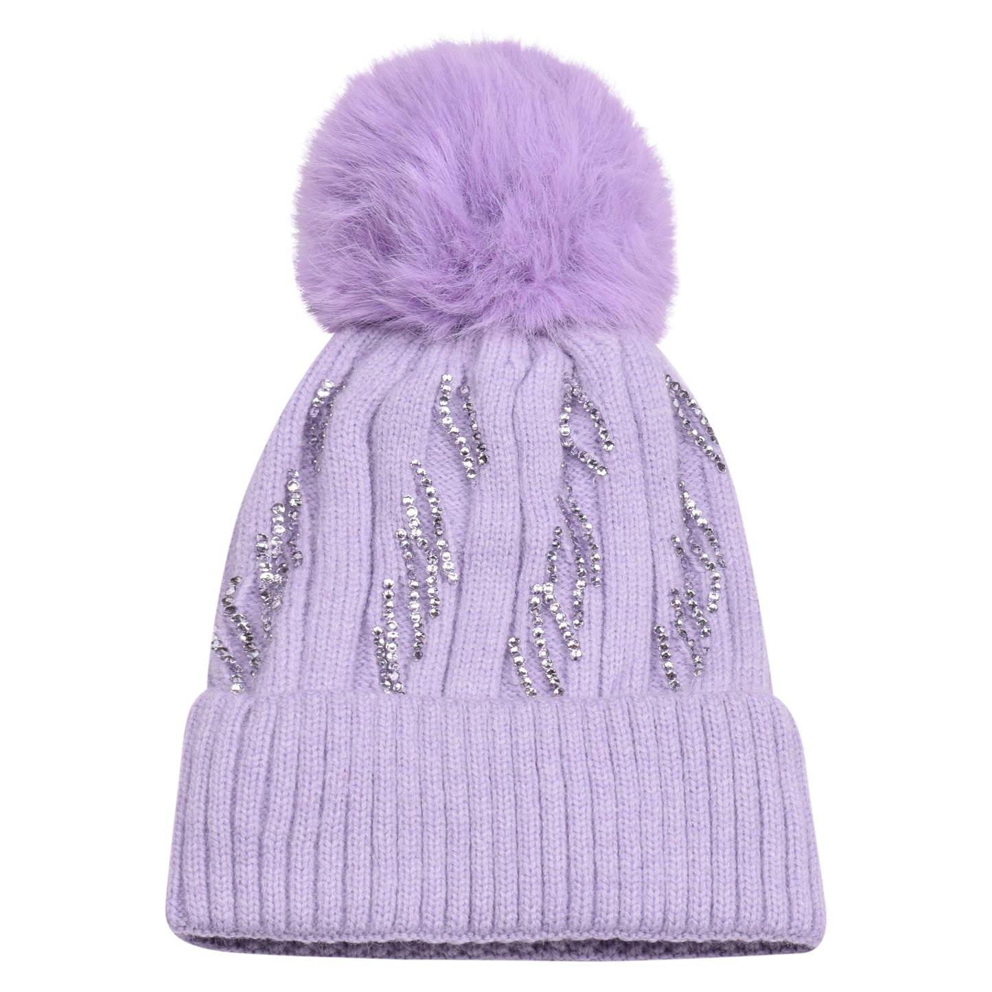 Knitted Diamante Pompom Hats - Casual Chic