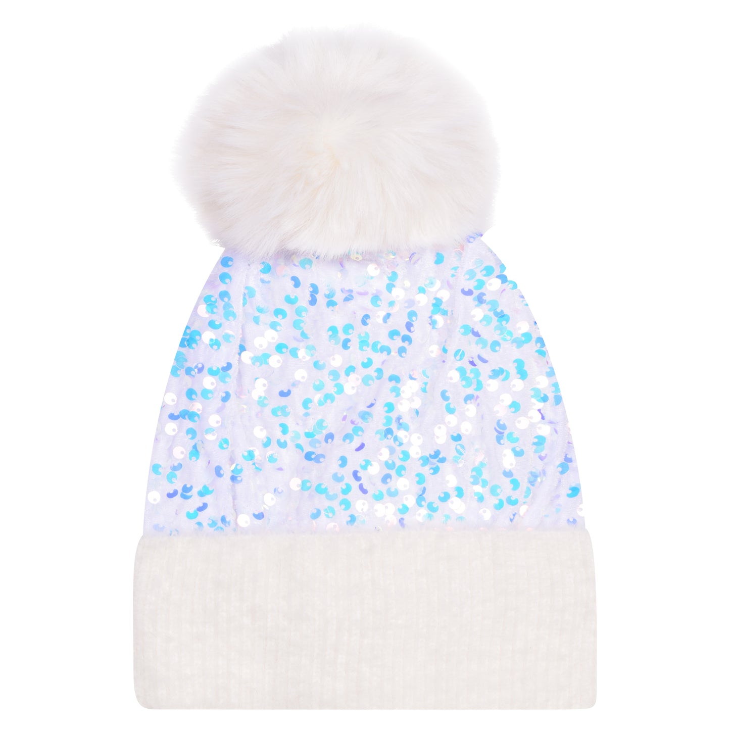 Sequin Pompom Hats - Luxury Fur Lined