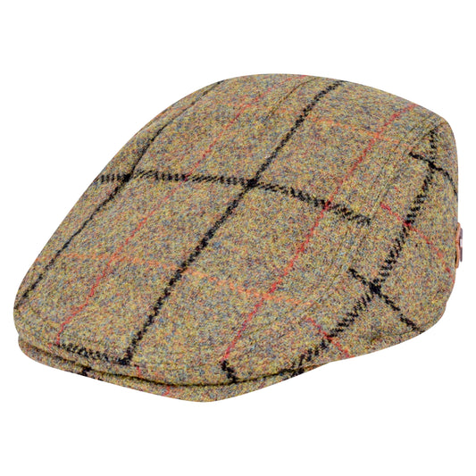 Royal Stallion Classic Wool Flat Cap - Green Multi Colour Check (One Size)