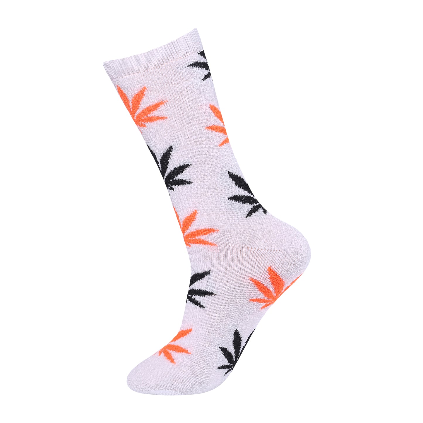 Mens 5 Pair Pair Sport Socks - White Multi Ganja Leaf (30 Pairs)