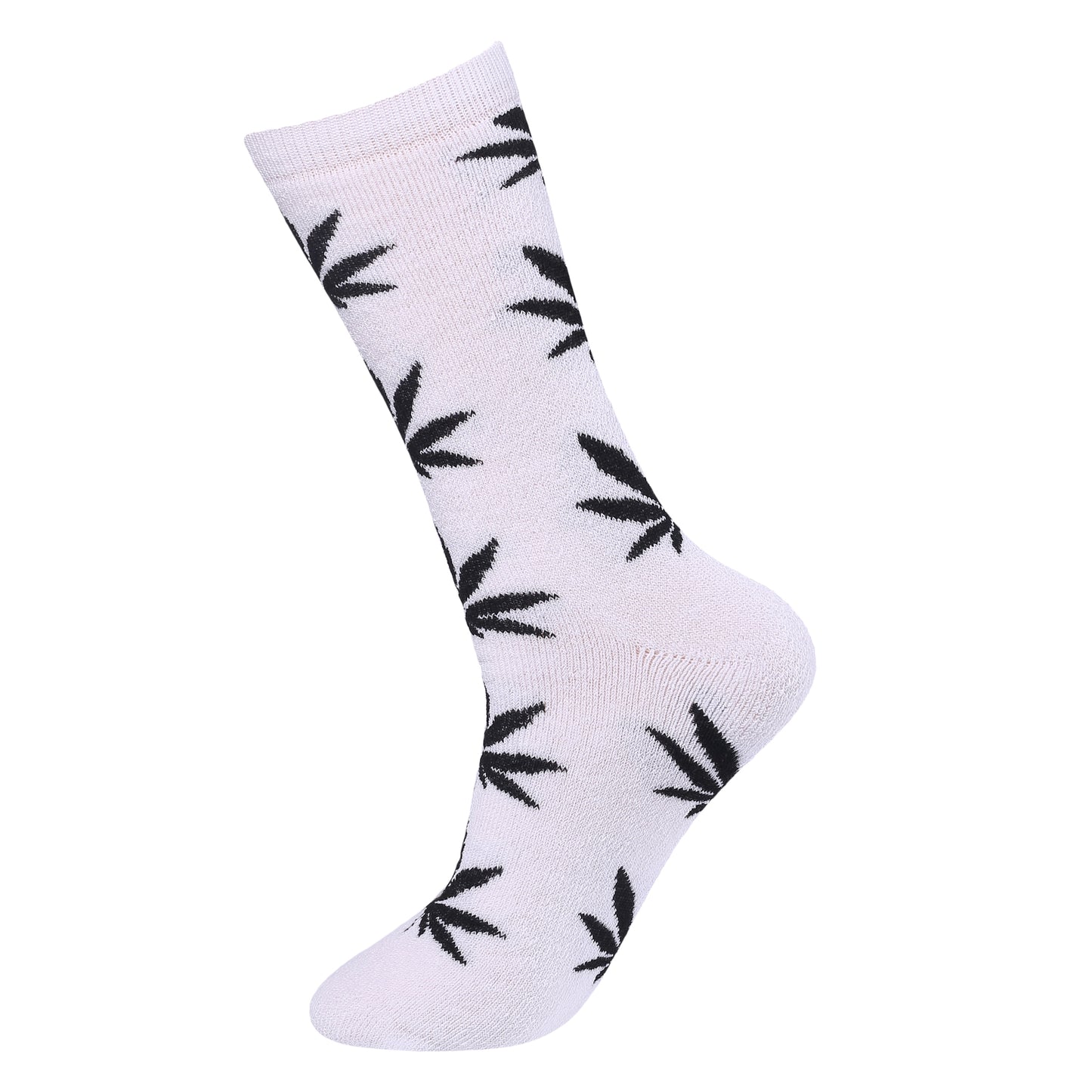 Mens 5 Pair Pair Sport Socks - White Multi Ganja Leaf (30 Pairs)