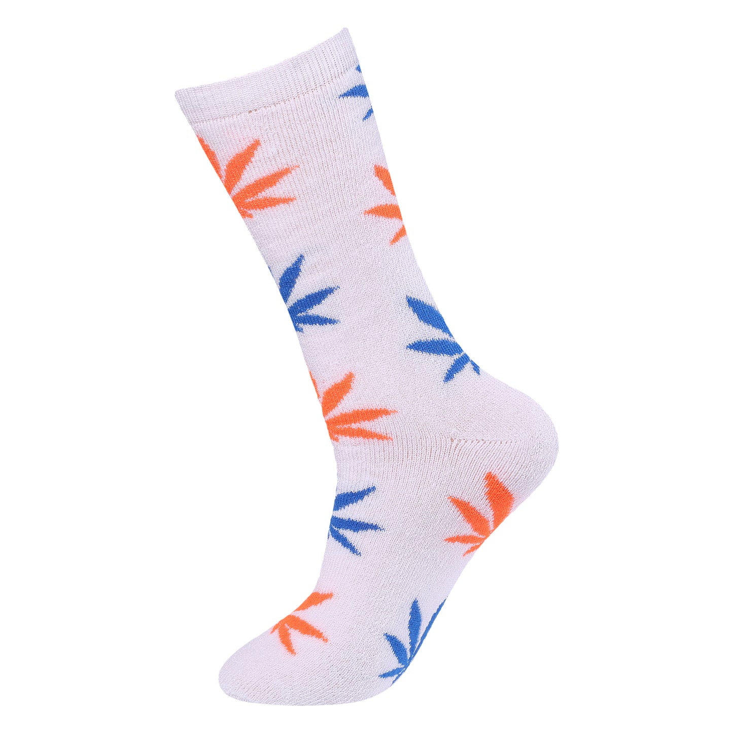 Mens 5 Pair Pair Sport Socks - White Multi Ganja Leaf (30 Pairs)