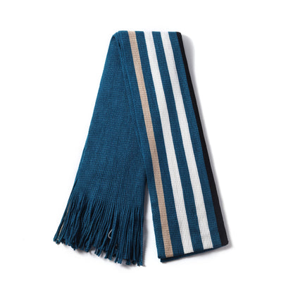 Mens Supersoft Luxury Knitted Scarves with tassels - Deep Stripes