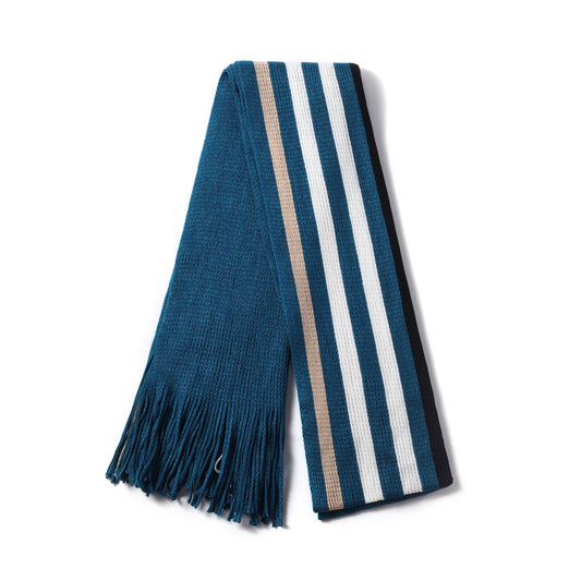Mens Supersoft Luxury Knitted Scarves with tassels - Deep Stripes