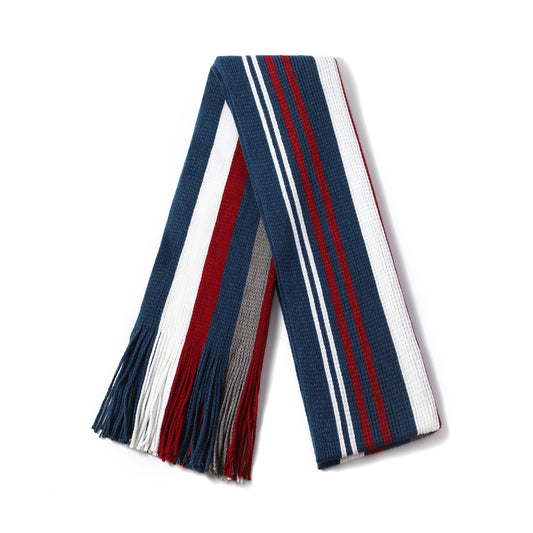 Mens Supersoft Luxury Knitted Scarves with tassels - Multi Colour Stripes