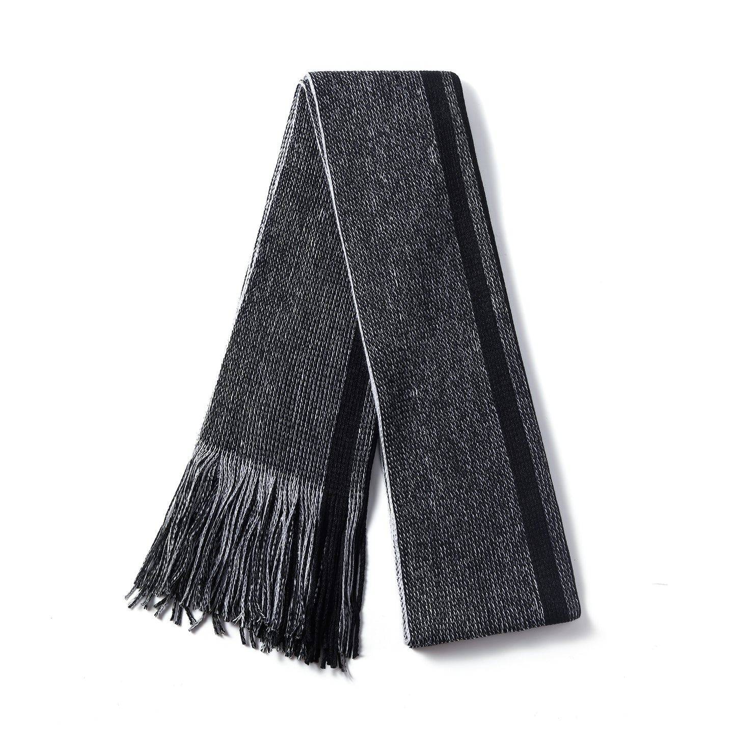 Mens Supersoft Luxury Knitted Scarves with tassels - Mid Tri Stripes