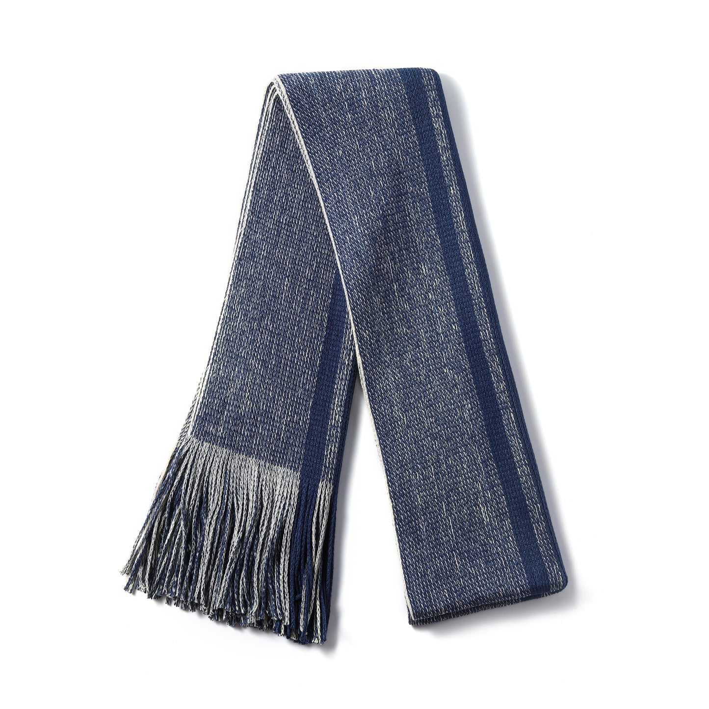 Mens Supersoft Luxury Knitted Scarves with tassels - Mid Tri Stripes