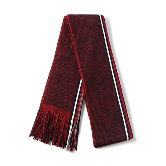 Mens Supersoft Luxury Knitted Scarves with tassels - Thin Stripes