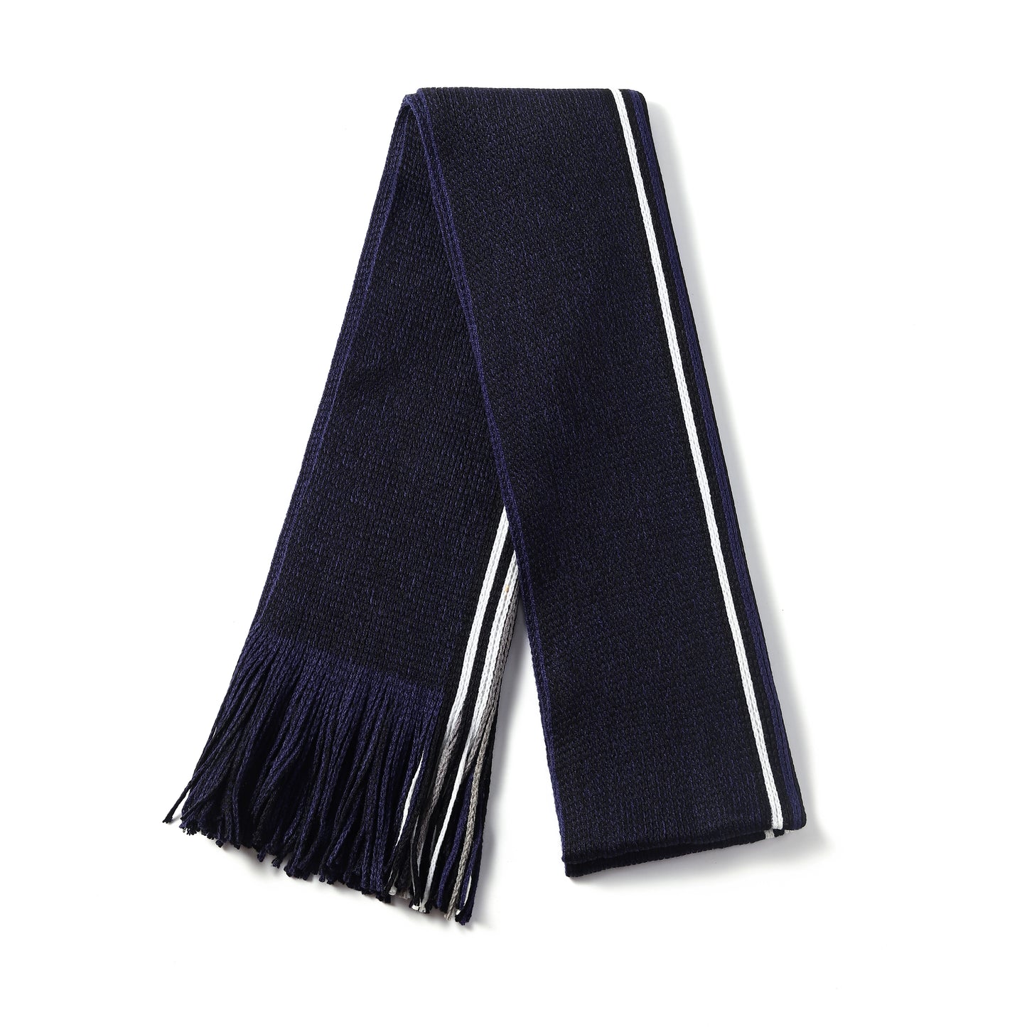 Mens Supersoft Luxury Knitted Scarves with tassels - Thin Stripes